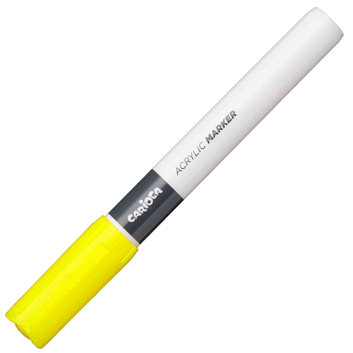Σετ ακρυλικών μαρκαδόρων Carioca Plus - Van Orton, 2.0 mm, φθορίζον κίτρινο