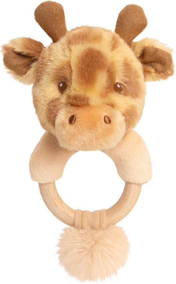 Βρεφική κουδουνίστρα Keel Toys Keeleco - Giraffe, δαχτυλίδι, 14 cm