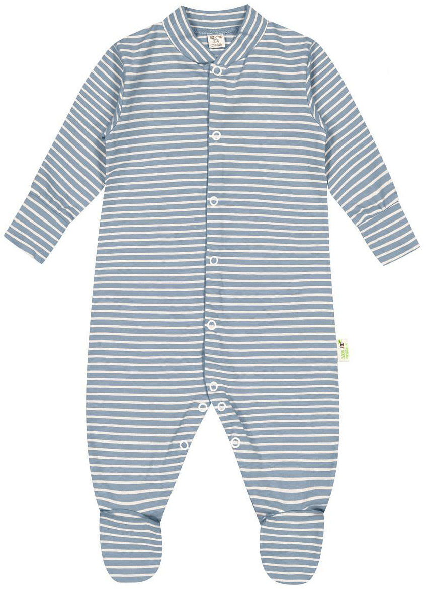 Βρεφική ριγέ ολόσωμη φόρμα Bio Baby - 68 εκ., 4-6 μηνών, μπλε