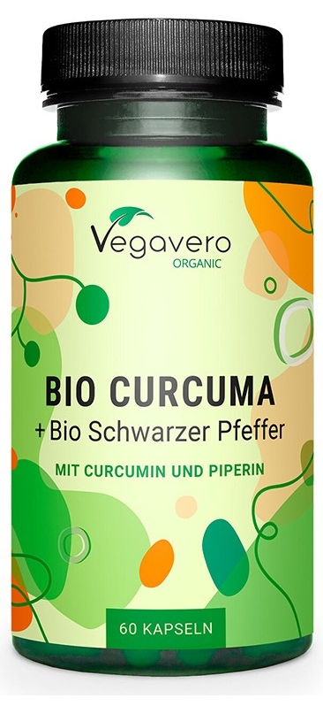 Bio Κουρκουμάς + Μαύρο Πιπέρι, 400 mg, 60 κάψουλες, Vegavero