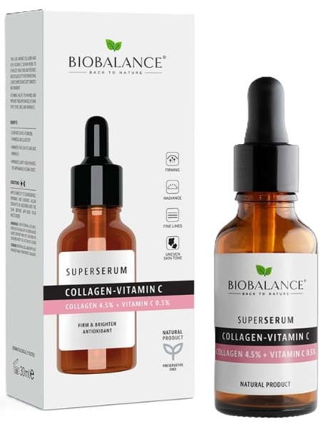 Biobalance Σούπερ ορός προσώπου Collagen-Vitamin C, 30 ml