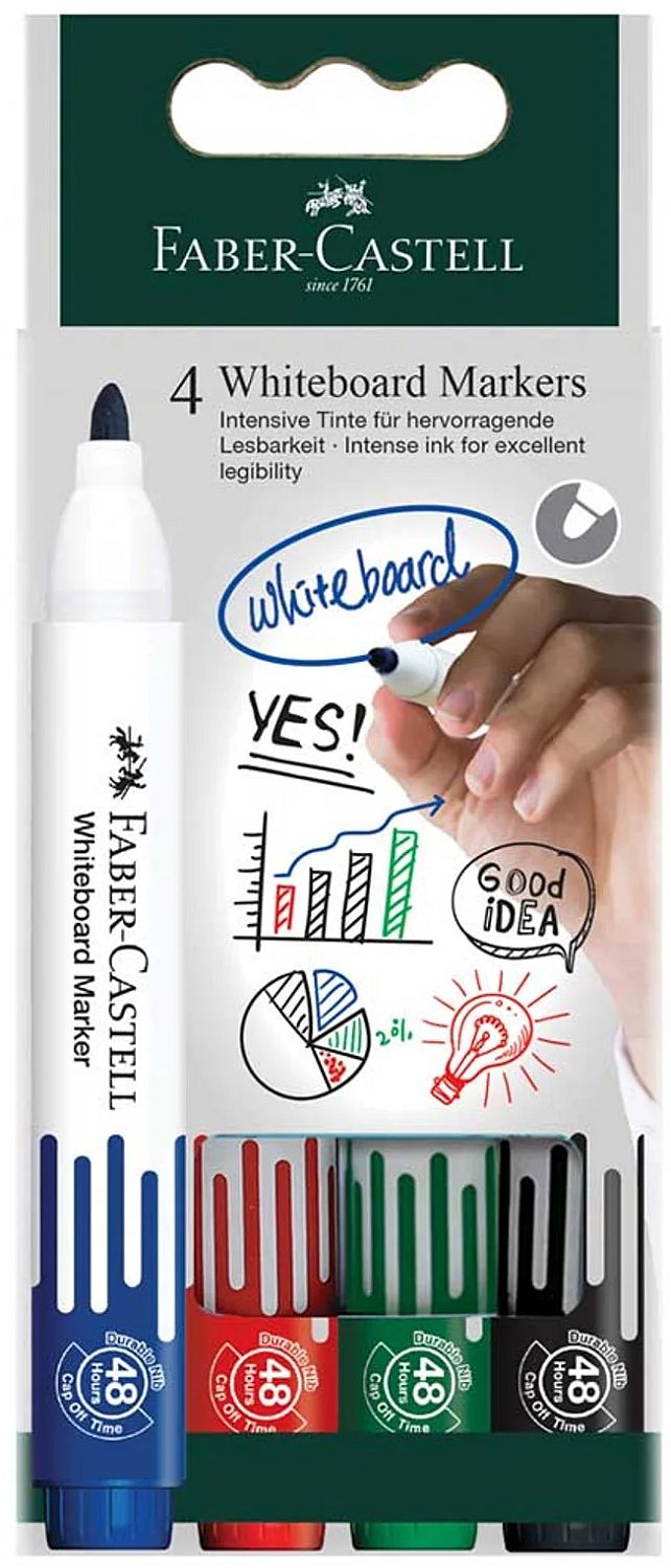 Board μαρκαδόρων λευκού πίνακα Faber-Castell - 4 χρώματα