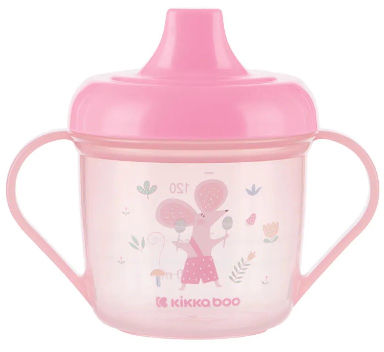 Κύπελλο με σκληρό άκρο KikkaBoo - Forest Party, Pink, 150 ml