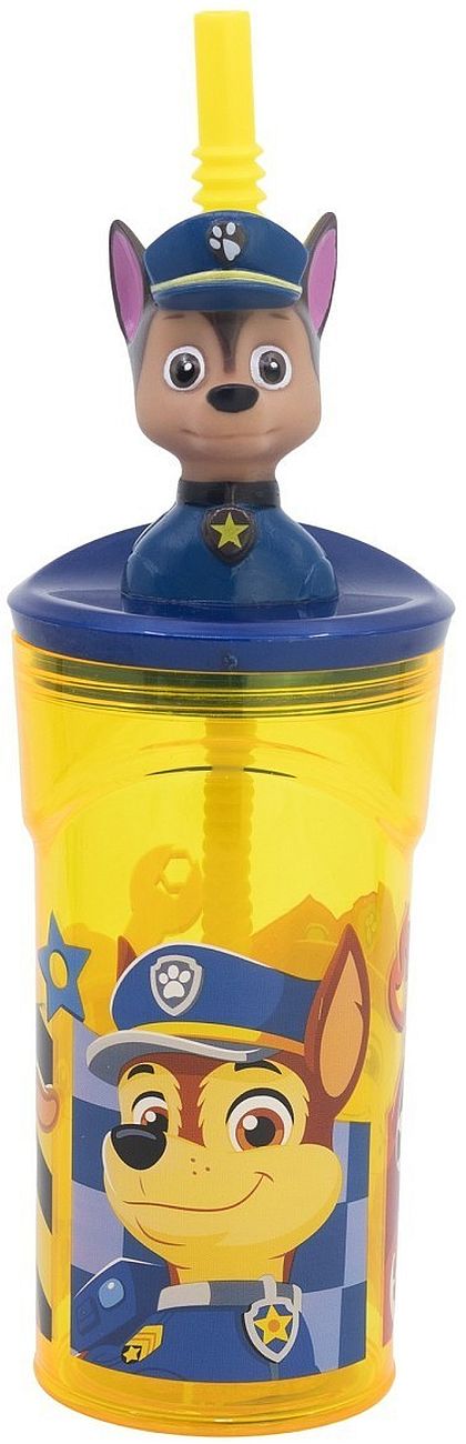 Ποτήρι με καλαμάκι και 3D φιγούρα Stor Paw Patrol - Rescue Pups, 360 ml