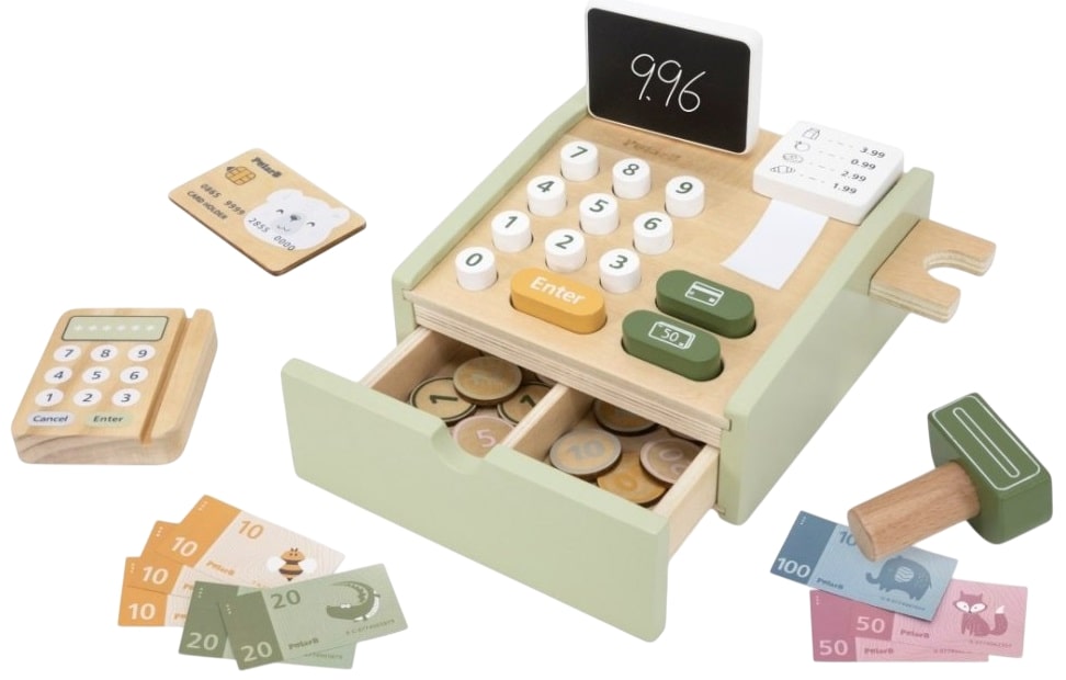 Ξύλινο σετ παιχνιδιού Viga Toys Polar B - Ταμειακή μηχανή