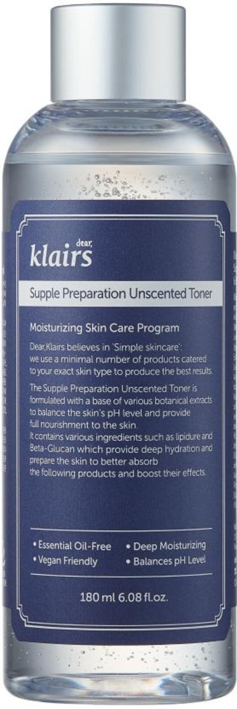 Dear Klairs Supple Preparation Τόνερ προσώπου, χωρίς άρωμα, 180 ml