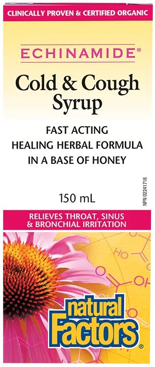 Echinamide Cold & Cough Σιρόπι για τον βήχα, 150 ml, Natural Factors