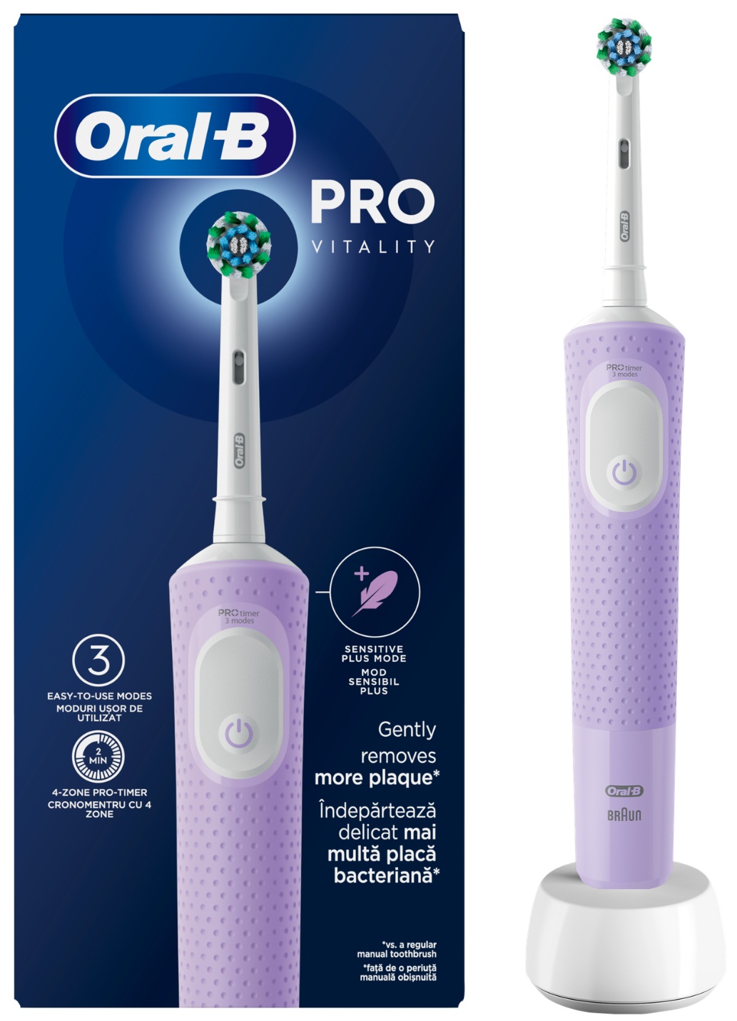 Ηλεκτρική οδοντόβουρτσα Oral-B - D103 Pro 6/15/6, 1 ακροφύσιο, Lilac