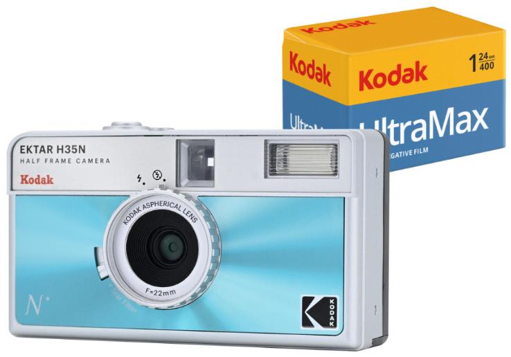 Φωτογραφική μηχανή Kodak - EKTAR H35N, Γυαλιστερό Μπλε + Kodak Ultramax 24EXP