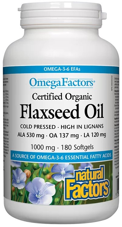 Flaxseed Oil, 1000 mg, 180 κάψουλες , Natural Factors