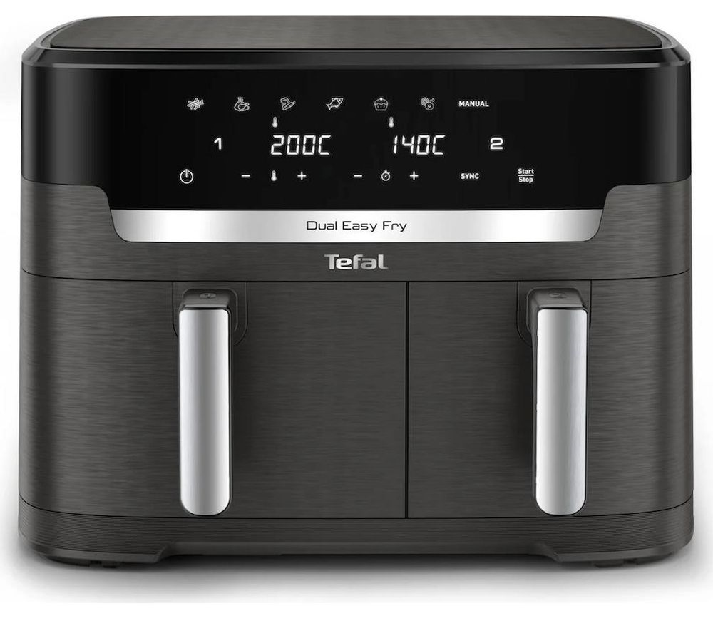 Φριτέζα αέρος Tefal - Easy Fry Dual XXL EY942HE0, 11 l, μαύρη