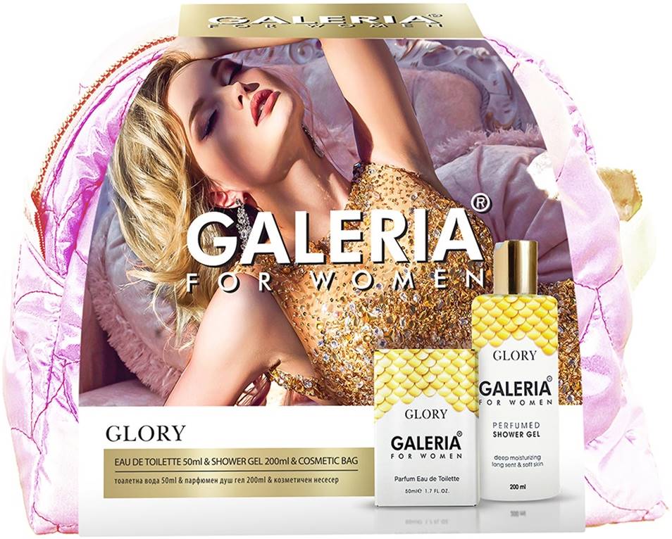 Galeria Komplekt Glory - Eau de Toilette kai Gel Nτους, 50 + 200 ml + Neseser