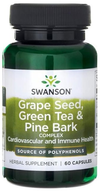 Grape Seed, Green Tea & Pine Bark, 60 κάψουλες, Swanson