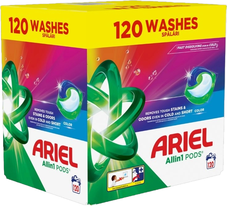 Κάψουλες πλυντηρίου Ariel - Color, All in One Pods, 120 πλύσεις
