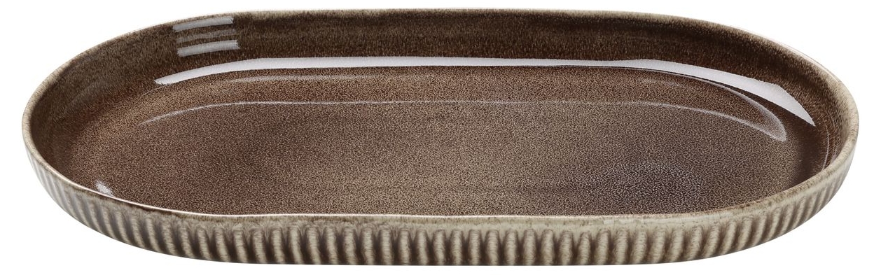 Κεραμικά οβάλ πιάτα Eglo - Morombe, 36.3 x 32 cm, 4 τεμάχια, καφέ