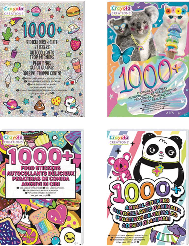 Βιβλίο με αυτοκόλλητα Crayola Creations - Με 1000 αυτοκόλλητα, ποικιλία
