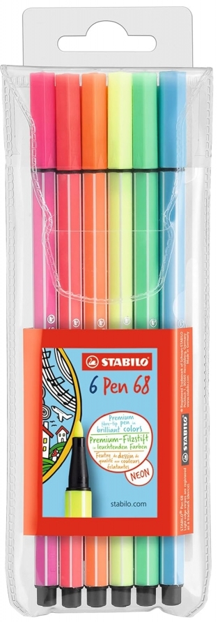 Σετ μαρκαδόρους Stabilo Pen 68 - 6 νέον χρώματα