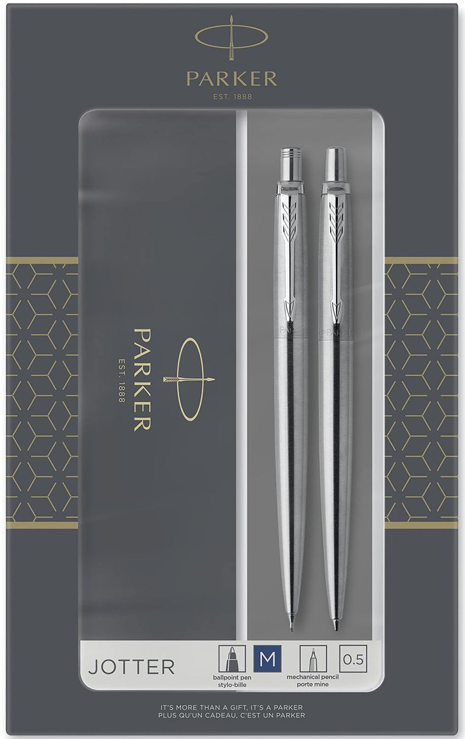 Σετ στυλό Parker Jotter Stainless Steel - και αυτόματο μολυβί