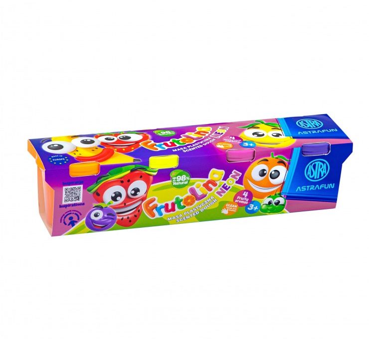 Σετ πλαστελίνης σε κύπελλο Astra - Frutolina Neon, 4 νέοι φωτεινοί χρώματα