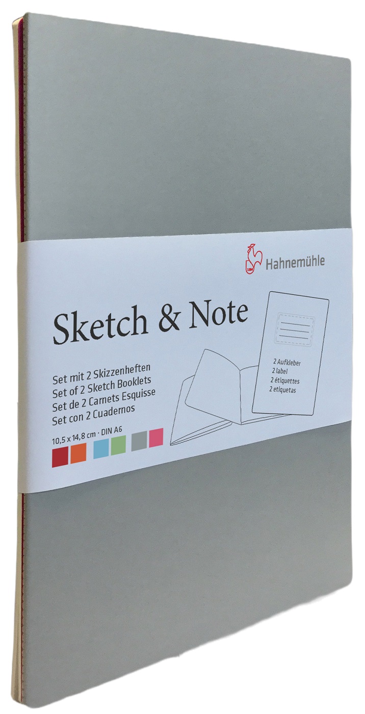 Σετ βιβλίο σκίτσων Hahnemuhle Sketch & Note - A6, 20 φύλλα, μπλε και ροζ