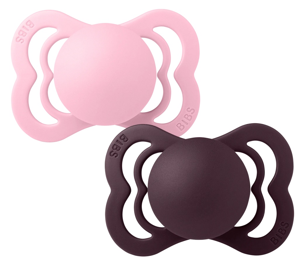 Σετ πιπίλες Bibs - Supreme, 6-18 μ, 2 τεμάχια, Baby Pink/Plum