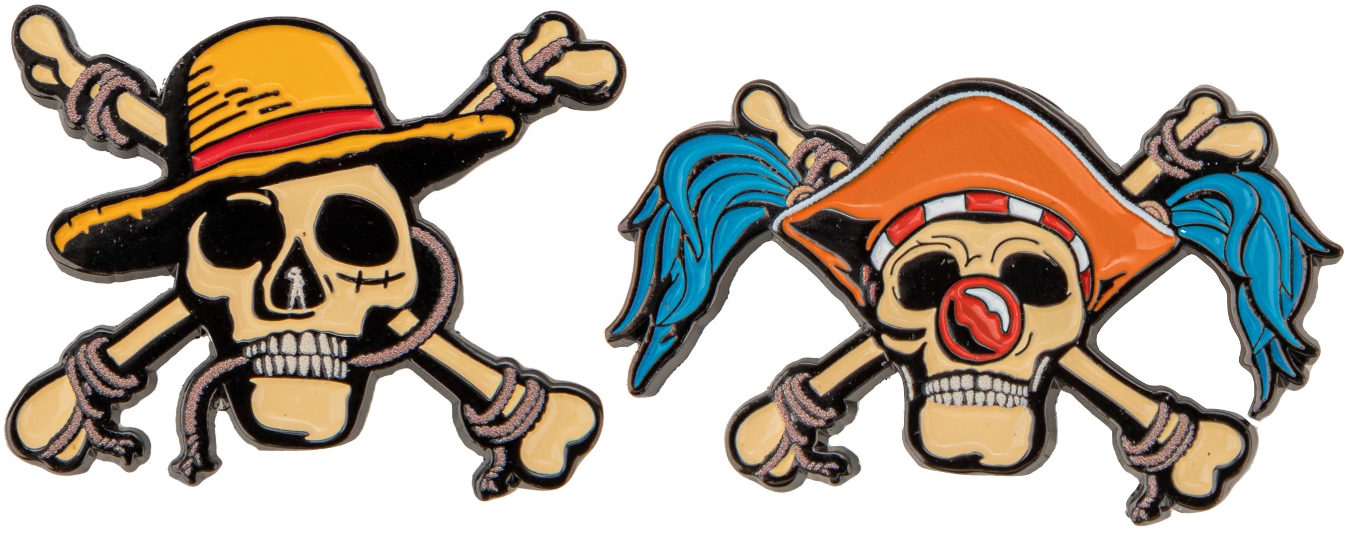Σετ κονκάρδες Cine Replicas Animation: One Piece - Luffy & Buggy Skulls