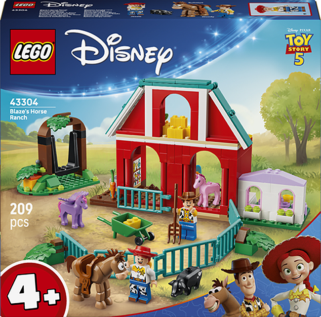 Κατασκευαστής LEGO Disney - Toy Story 5: Ιπποδρομικό ράντσο Μπλέιζ (43304)