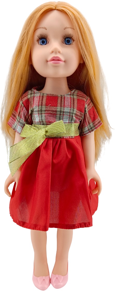 Κούκλα Moni Toys - Darling Doll, με κόκκινο φόρεμα και κόκκινα μαλλιά, 46 cm