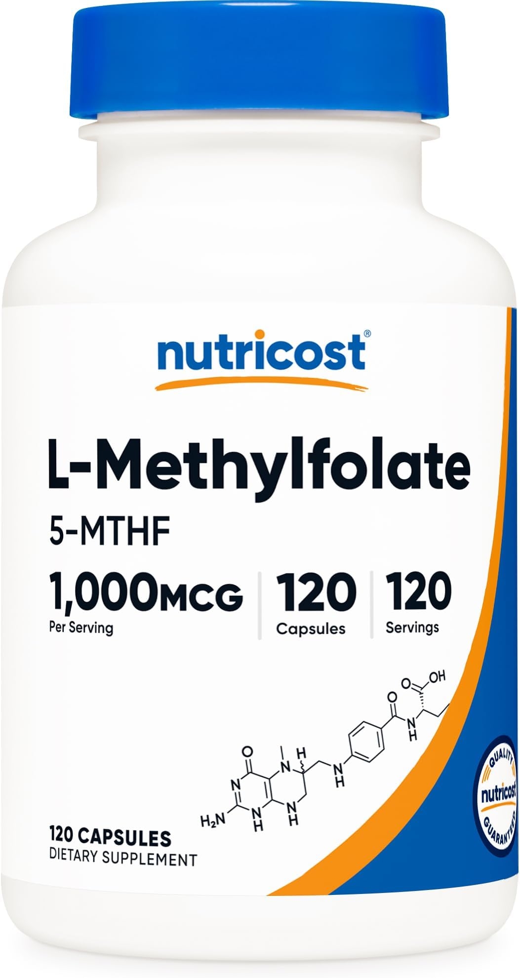 L-Methylfolate, 1000 µg, 120 κάψουλες, Nutricost