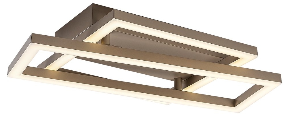 LED πλαφόν Rabalux - Glavian 71475, 24W, 4000K, 37x22.5cm, γκρι-μπεζ
