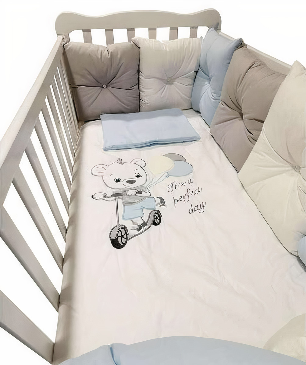 Πολυτελές σετ κρεβατιού Bambino Casa - Pillows blu, 12 τεμάχια
