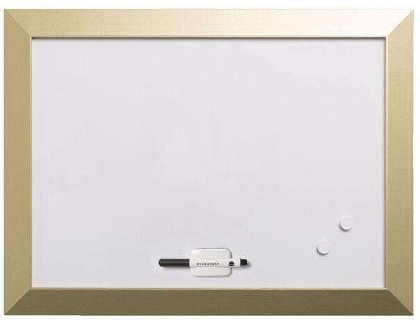 Μαγνητικό πίνακα Bi-Office - 90 х 60 cm,χρυσό πλαίσιο