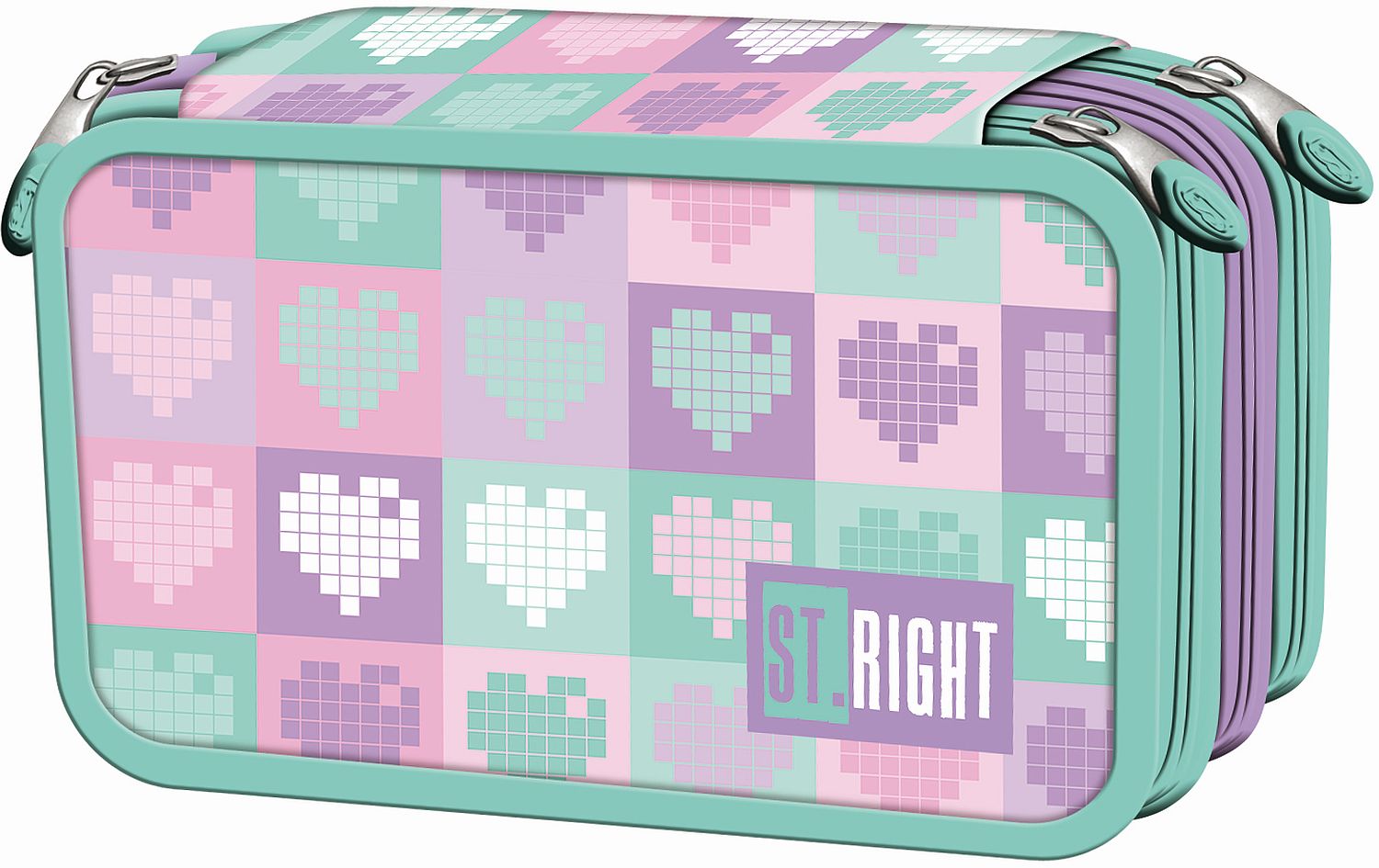 Κασετίνα με είδη St. Right Candy Hearts - 3 φερμουάρ