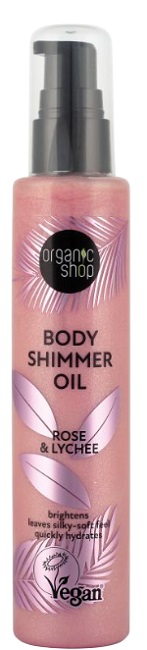 Organic Shop Λάδι σώματος με λάμψη Rose & Lychee, 100 ml