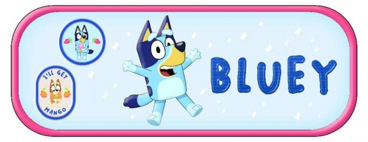 Οβάλ Κασετίνα Graffiti Bluey - Blue, 1 φερμουάρ