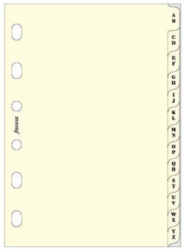 Λευκά φύλλα organizer Filofax - Pocket, δείκτες A-Z