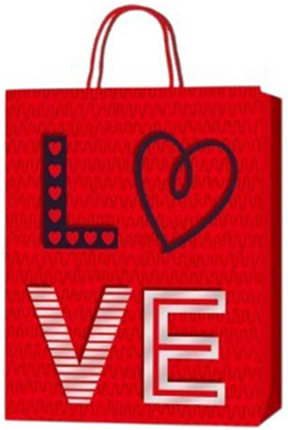Δωροσακούλα Love - 18 x 23 x 8 cm, κόκκινη