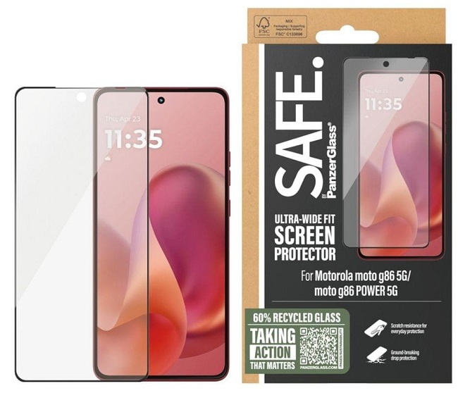 Γυάλινο προστατευτικό SAFE - Ultra Wide Fit, Moto G86, διάφανο