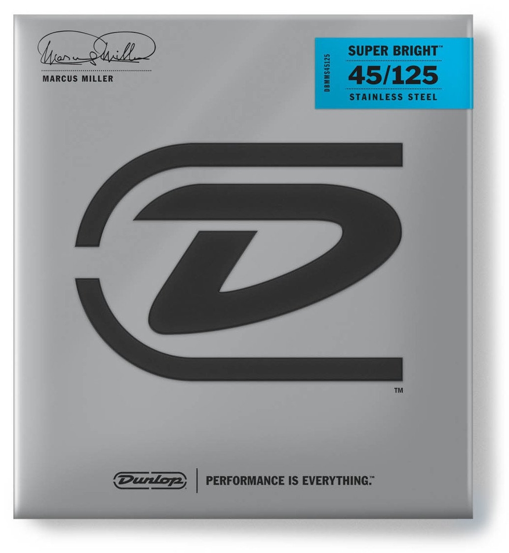 Χορδές για μπάσο κιθάρα Jim Dunlop - DBMMS45125 Marcus Miller Super Bright, 45-125