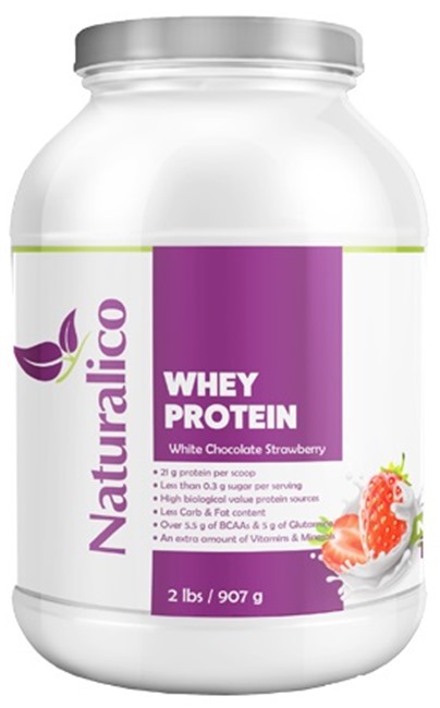 Whey Protein, λευκή σοκολάτα με φράουλα, 907 g, Naturalico