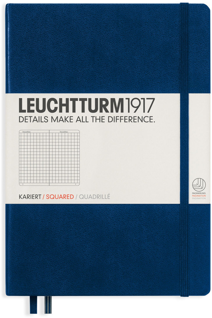 Σημειωματάριο Leuchtturm1917 - A5, σελίδες με τετράγωνα ,Navy