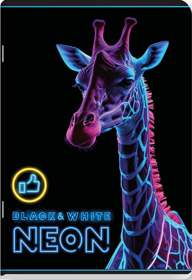 Τετράδιο Black&White Neon - Α5, 60 φύλλα, ευρείες γραμμές, ποικιλία