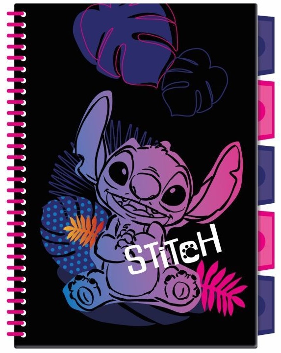 Τετράδιο με σπείρα Cool Pack - Stitch Black, В5, 100 φύλλα, τετράγωνα